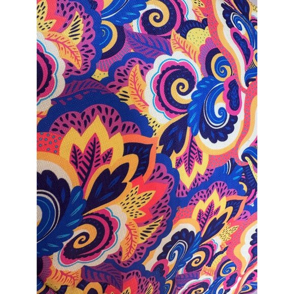 Audrey K NWOT Retro Multi-color Kaleidoscope Maxi Dress Zip-Front Size Medium - Picture 8 of 14